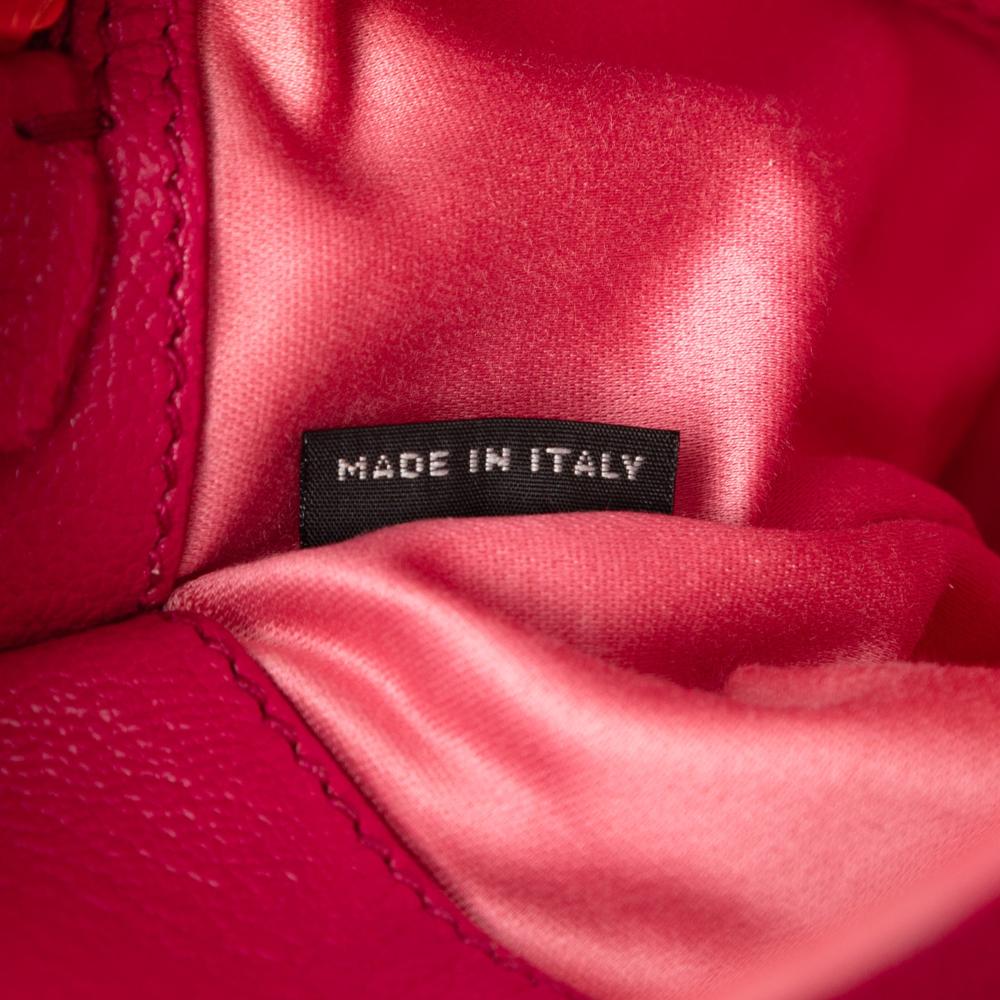 Miu Miu B Miu Miu Pink Goatskin Leather Bicolor Madras Satchel Italy