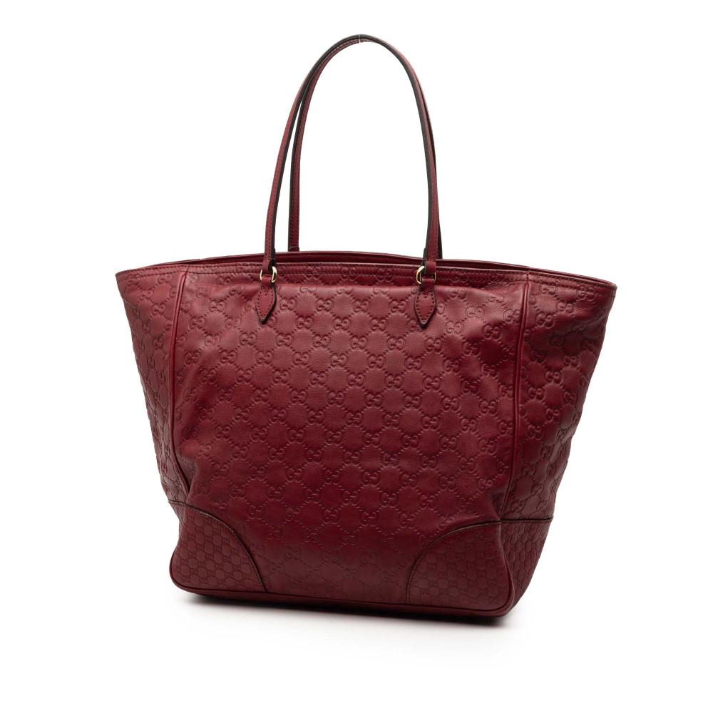 Gucci B Gucci Red Calf Leather Guccissima Bree Tote Italy