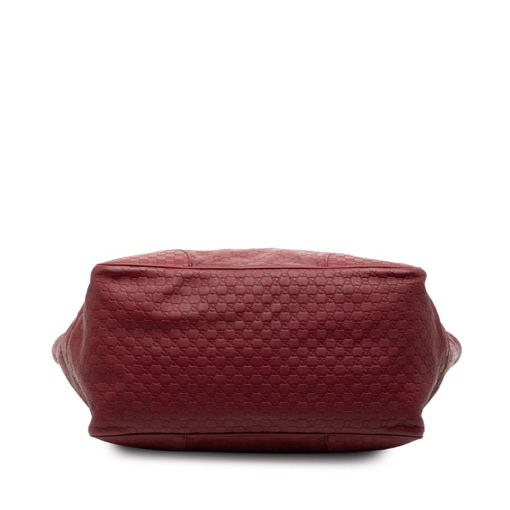 Gucci B Gucci Red Calf Leather Guccissima Bree Tote Italy