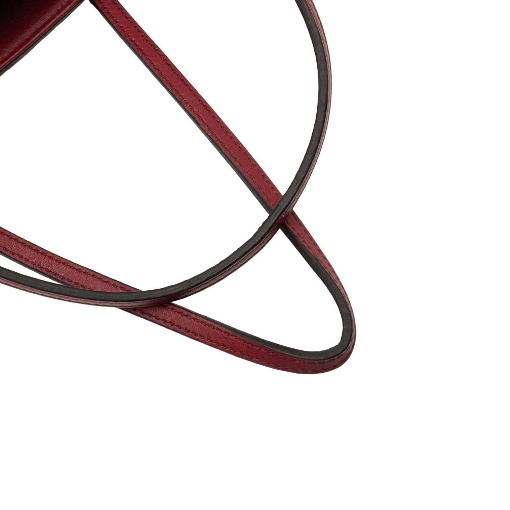 Gucci B Gucci Red Calf Leather Guccissima Bree Tote Italy