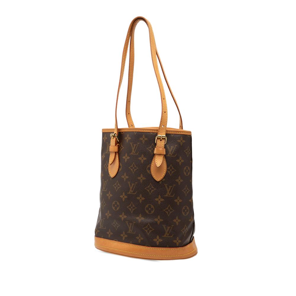 Louis Vuitton B Louis Vuitton Brown Monogram Canvas Fabric Monogram Petit Bucket France