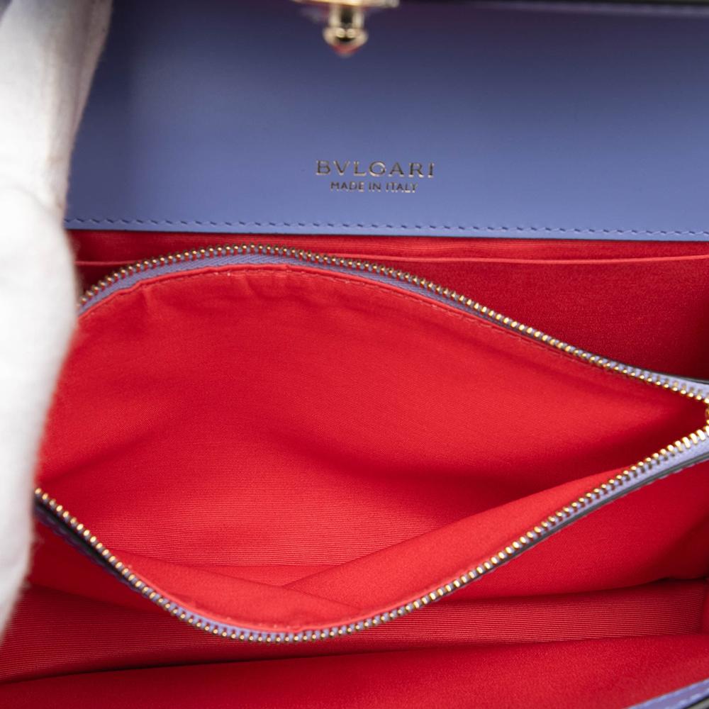 Bvlgari AB Bvlgari Purple Lavender Calf Leather Medium skin Serpenti Forever Shoulder Bag Italy