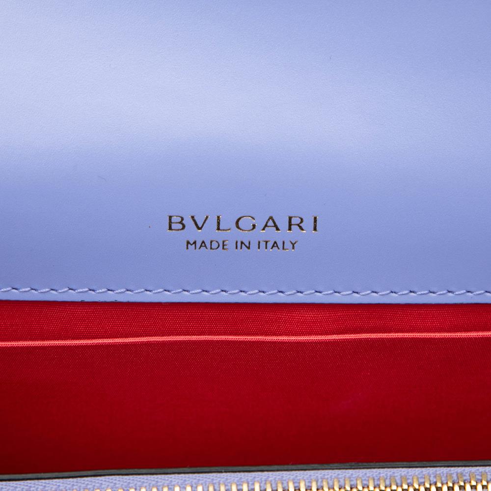 Bvlgari AB Bvlgari Purple Lavender Calf Leather Medium skin Serpenti Forever Shoulder Bag Italy