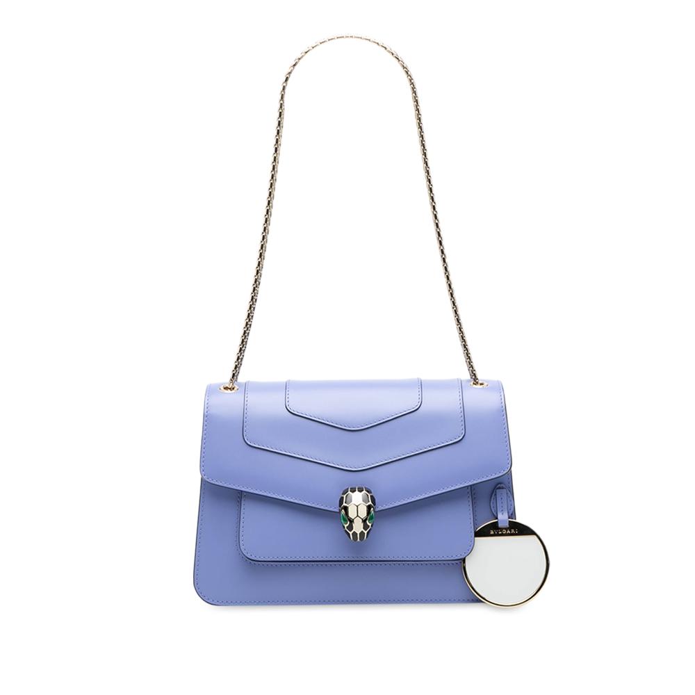 Bvlgari AB Bvlgari Purple Lavender Calf Leather Medium skin Serpenti Forever Shoulder Bag Italy