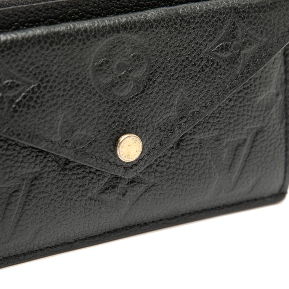 Louis Vuitton B Louis Vuitton Black Monogram Empreinte Leather Recto Verso Card Holder France