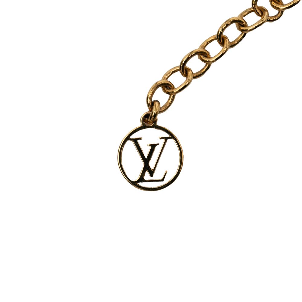 Louis Vuitton AB Louis Vuitton Gold Gold Plated Metal Essential V Necklace Italy