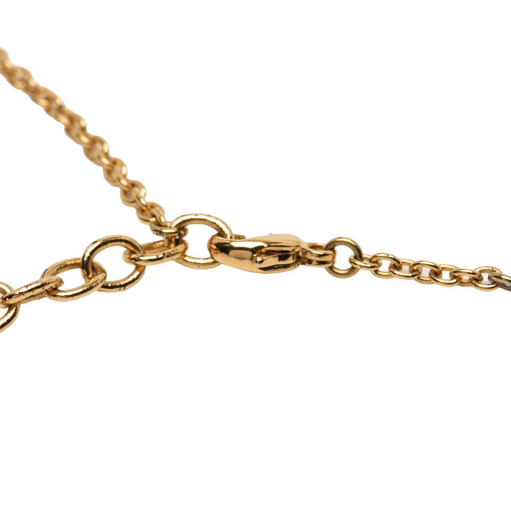 Louis Vuitton AB Louis Vuitton Gold Gold Plated Metal Essential V Necklace Italy