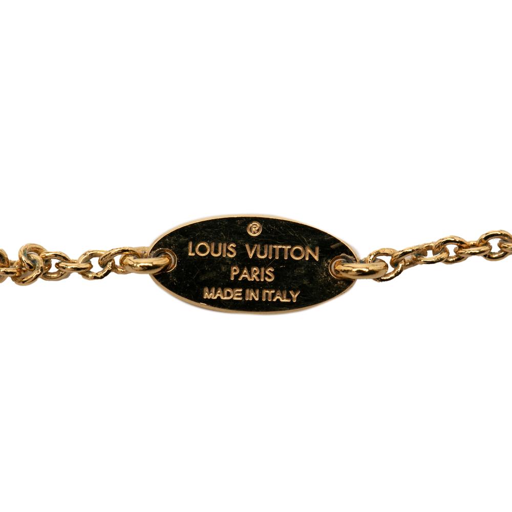 Louis Vuitton AB Louis Vuitton Gold Gold Plated Metal Essential V Necklace Italy