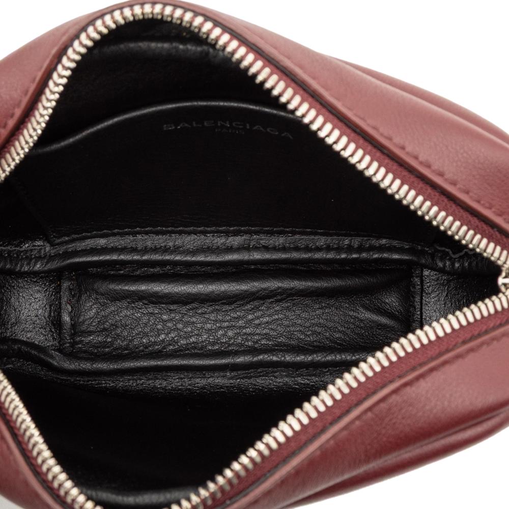 Balenciaga B Balenciaga Red Burgundy Calf Leather XS Everyday Camera Bag Italy