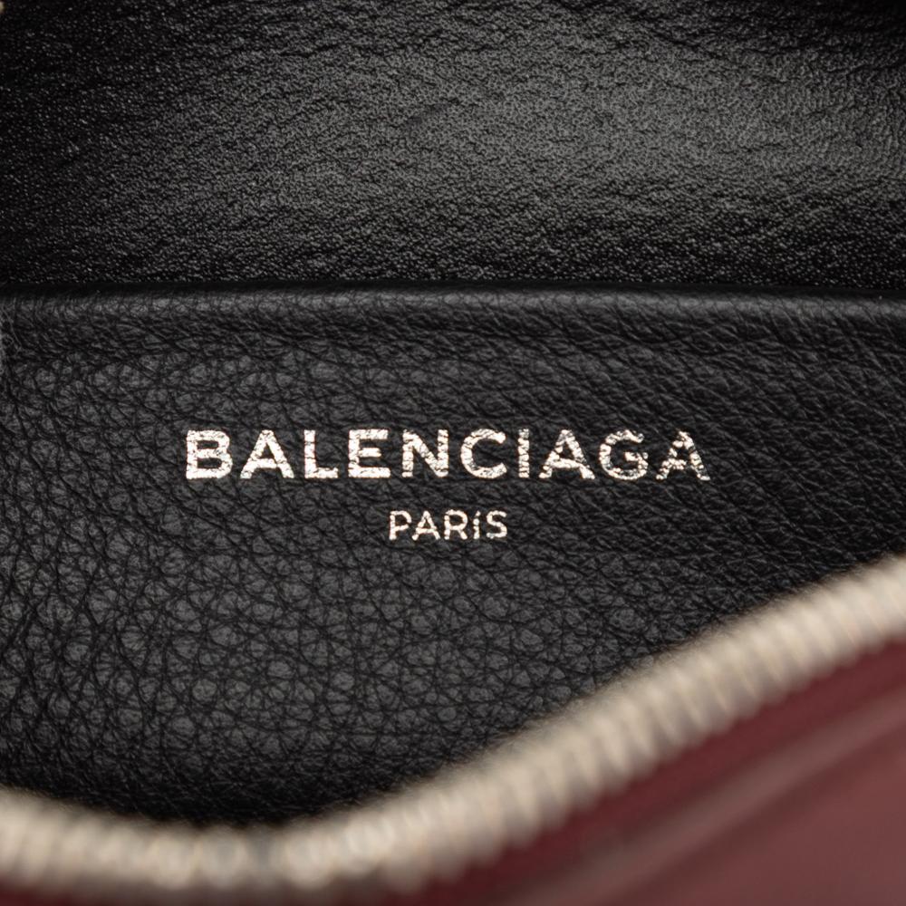 Balenciaga B Balenciaga Red Burgundy Calf Leather XS Everyday Camera Bag Italy