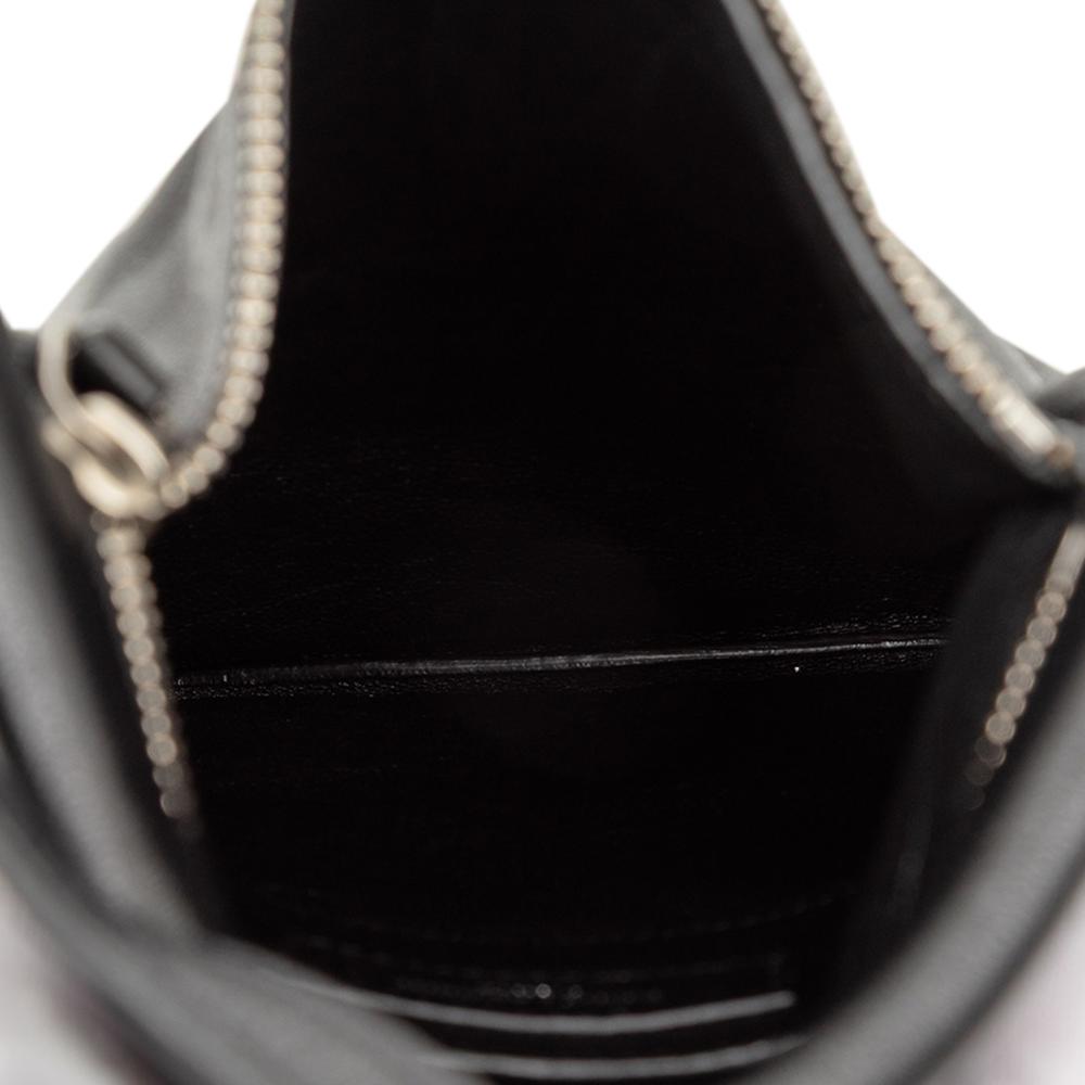 Saint Laurent AB Saint Laurent Black Lambskin Leather Leather Antiqued Lambskin Sid Flat Crossbody Italy