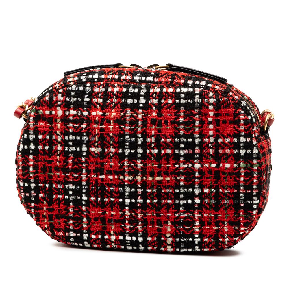 Chanel AB Chanel Red with Black Tweed Fabric and Lambskin Coco Midnight Camera Bag Italy