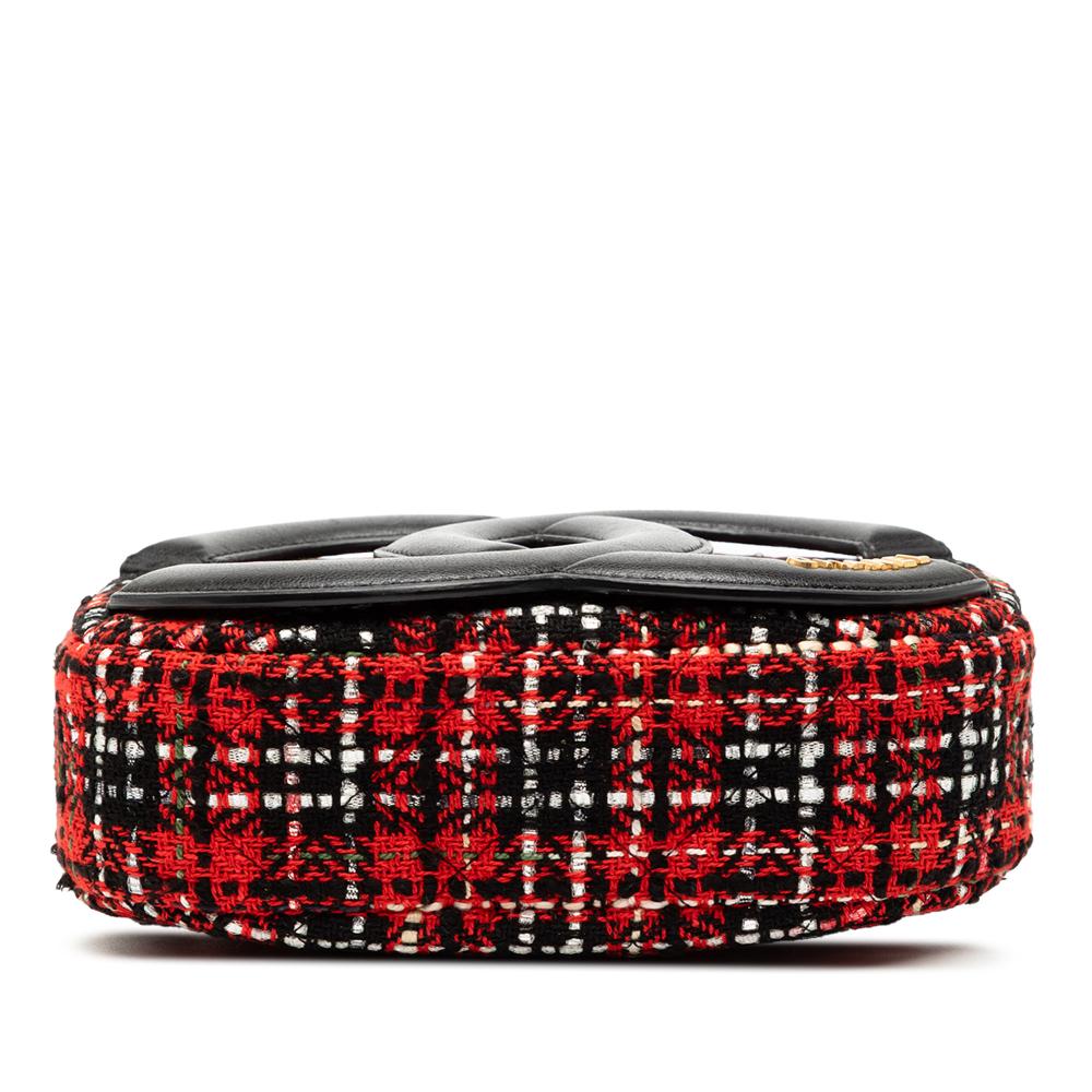 Chanel AB Chanel Red with Black Tweed Fabric and Lambskin Coco Midnight Camera Bag Italy