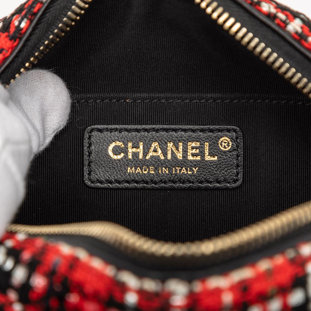 Chanel AB Chanel Red with Black Tweed Fabric and Lambskin Coco Midnight Camera Bag Italy