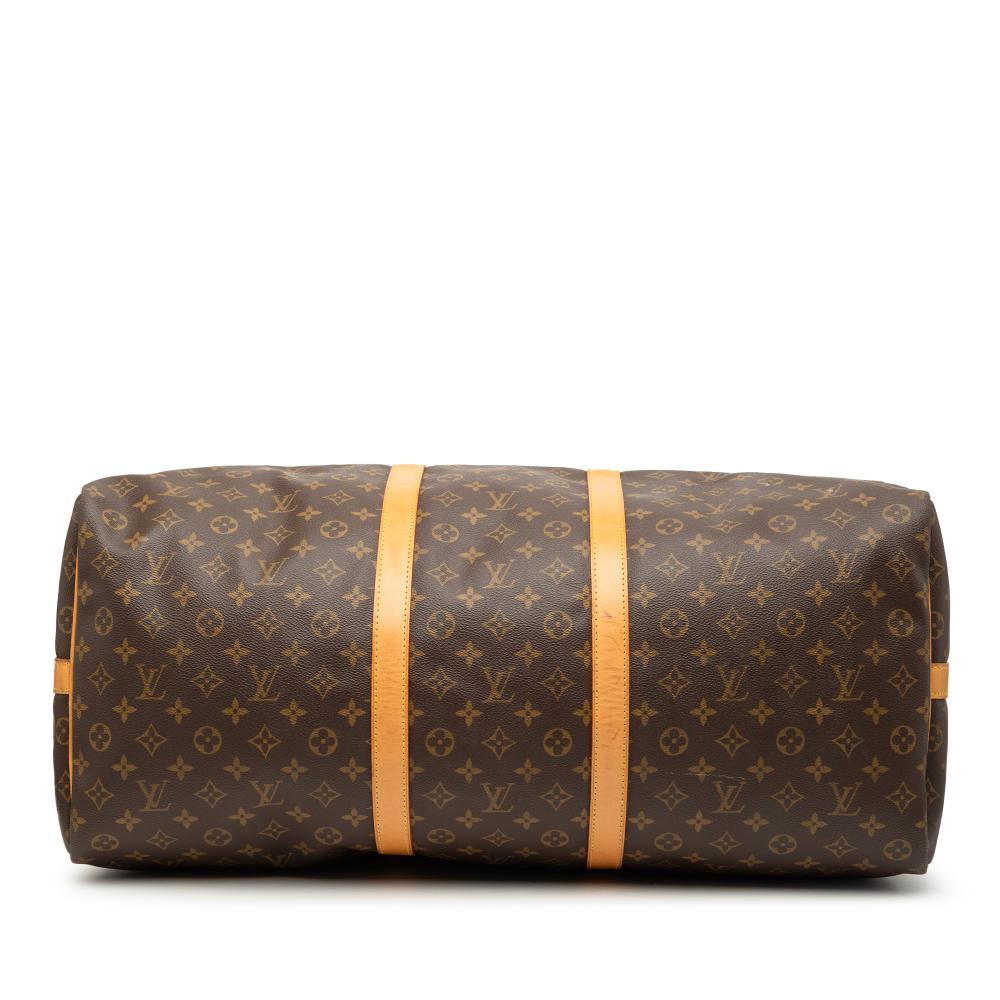 Louis Vuitton B Louis Vuitton Brown Monogram Canvas Fabric Monogram Keepall Bandouliere 60 France