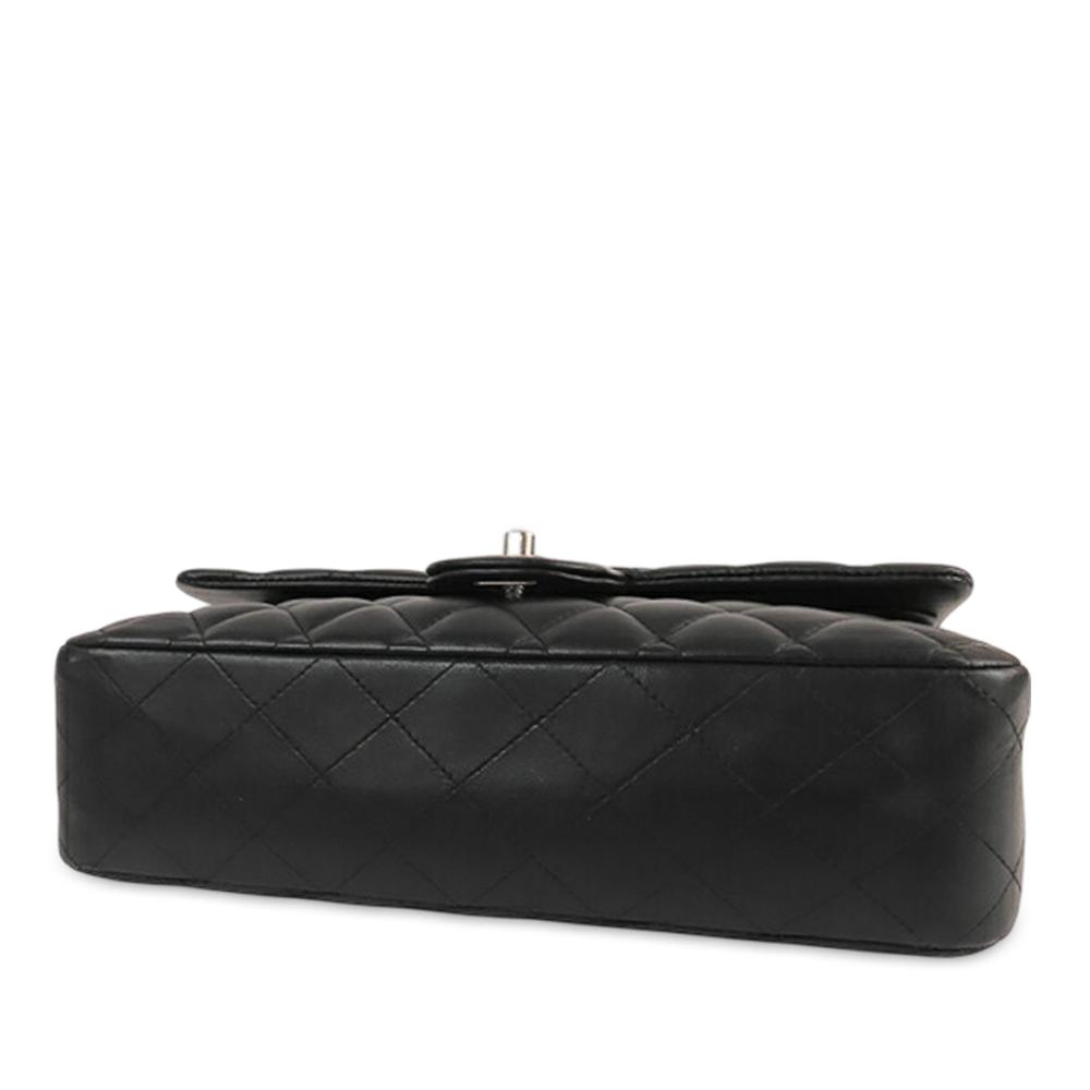Chanel B Chanel Black Lambskin Leather Leather Medium Classic Lambskin Double Flap France