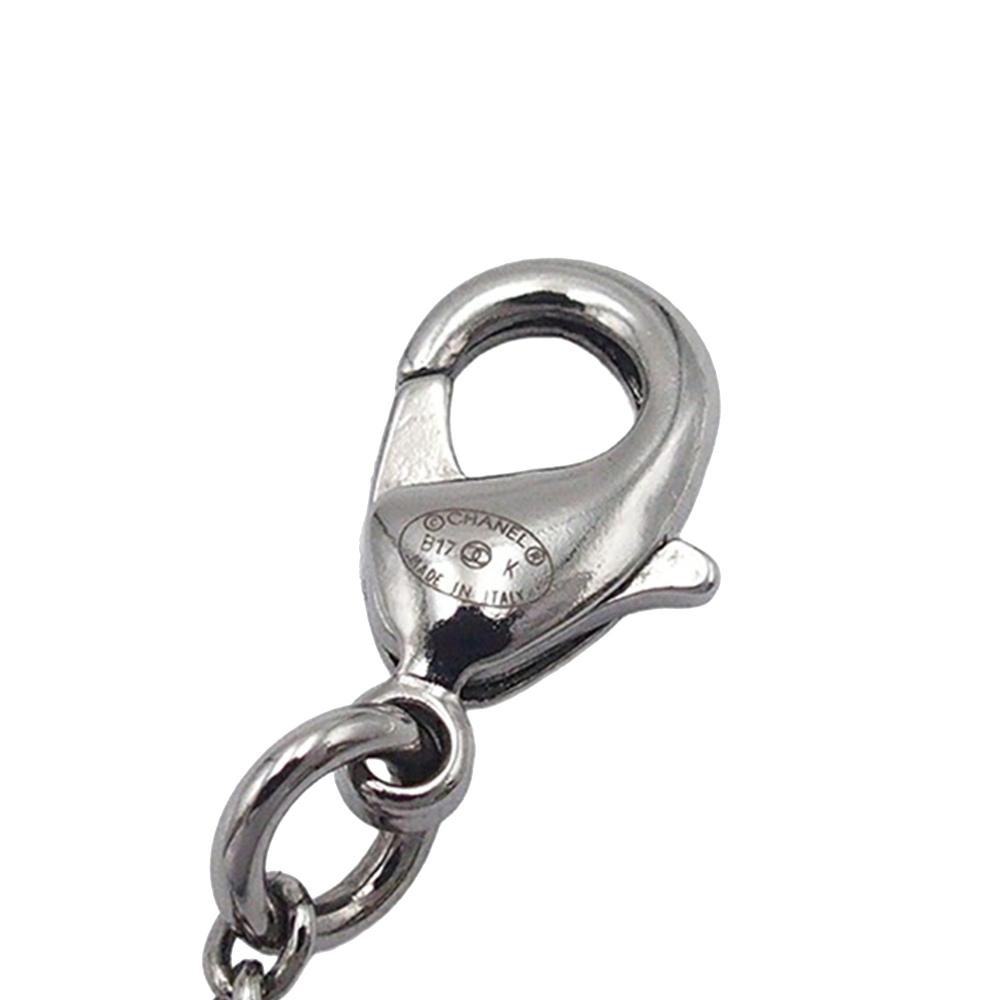 Chanel AB Chanel Silver Silver Metal CC Plated Star Crystal Pendant Necklace Italy