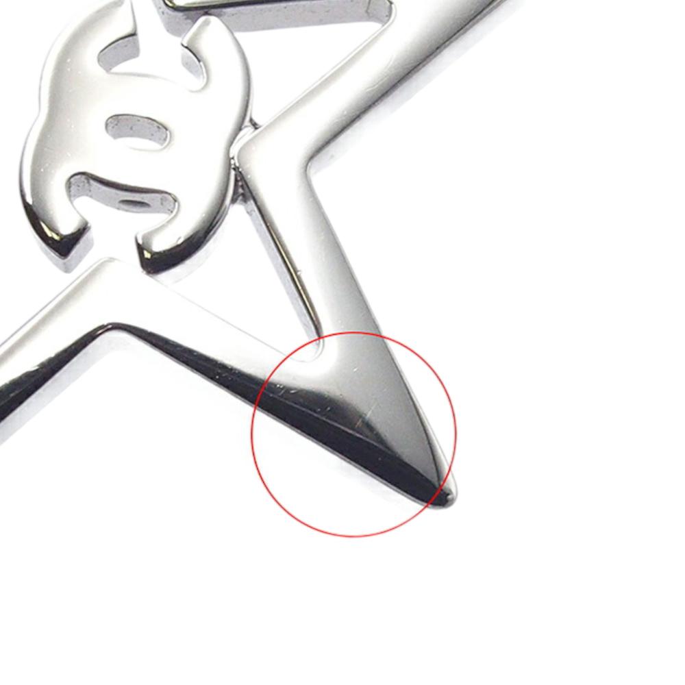 Chanel AB Chanel Silver Silver Metal CC Plated Star Crystal Pendant Necklace Italy