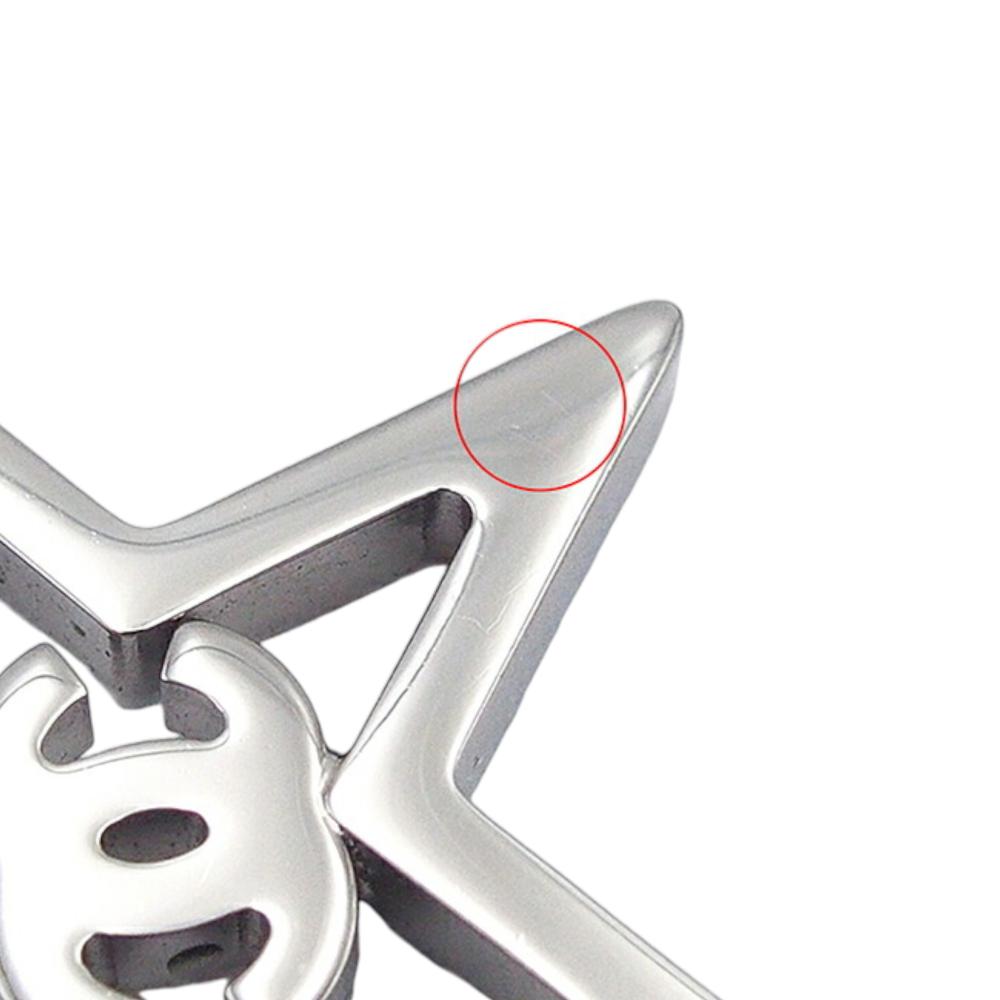 Chanel AB Chanel Silver Silver Metal CC Plated Star Crystal Pendant Necklace Italy