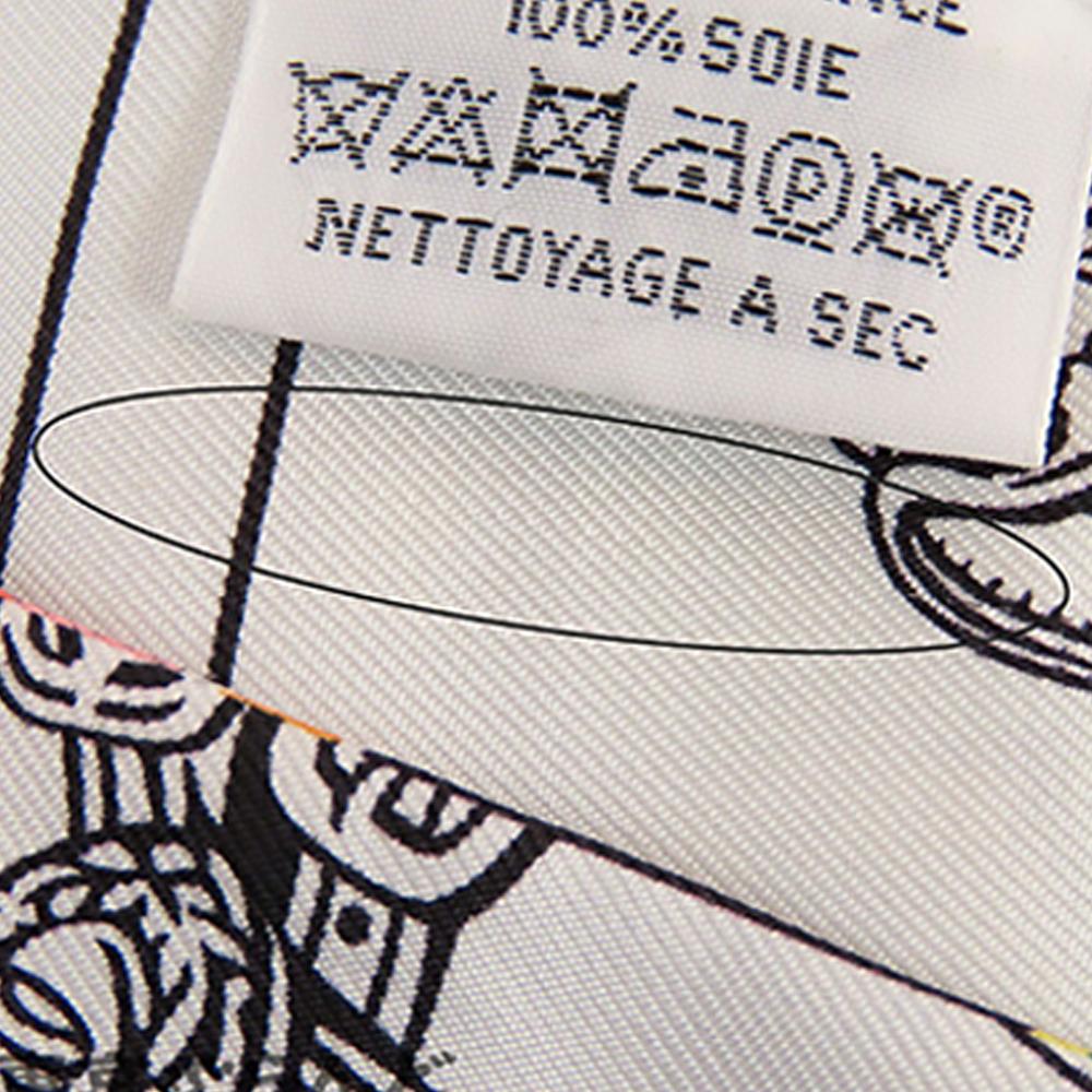 Hermès AB Hermès Black with White Silk Fabric Brides de Gala en Fleurs Twilly Scarf France