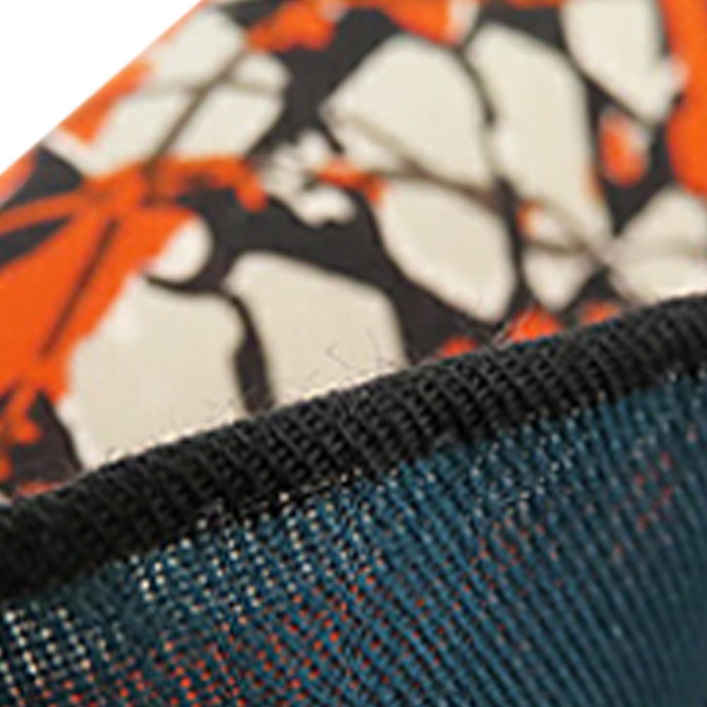 Hermès B Hermès Orange with Blue Cotton Fabric Le Boubou H Scarf Carre 65 France