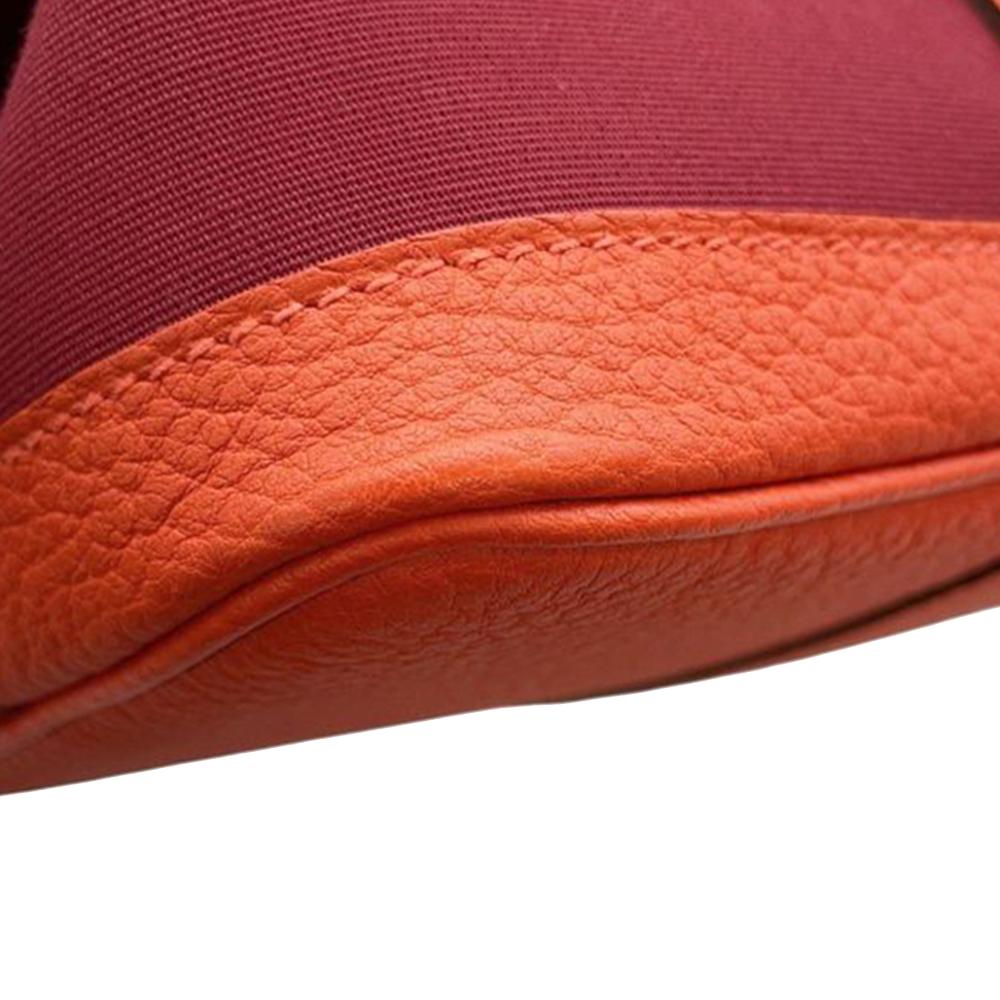 Hermès AB Hermès Red Burgundy Canvas Fabric Toile and Negonda Garden Party 30 France