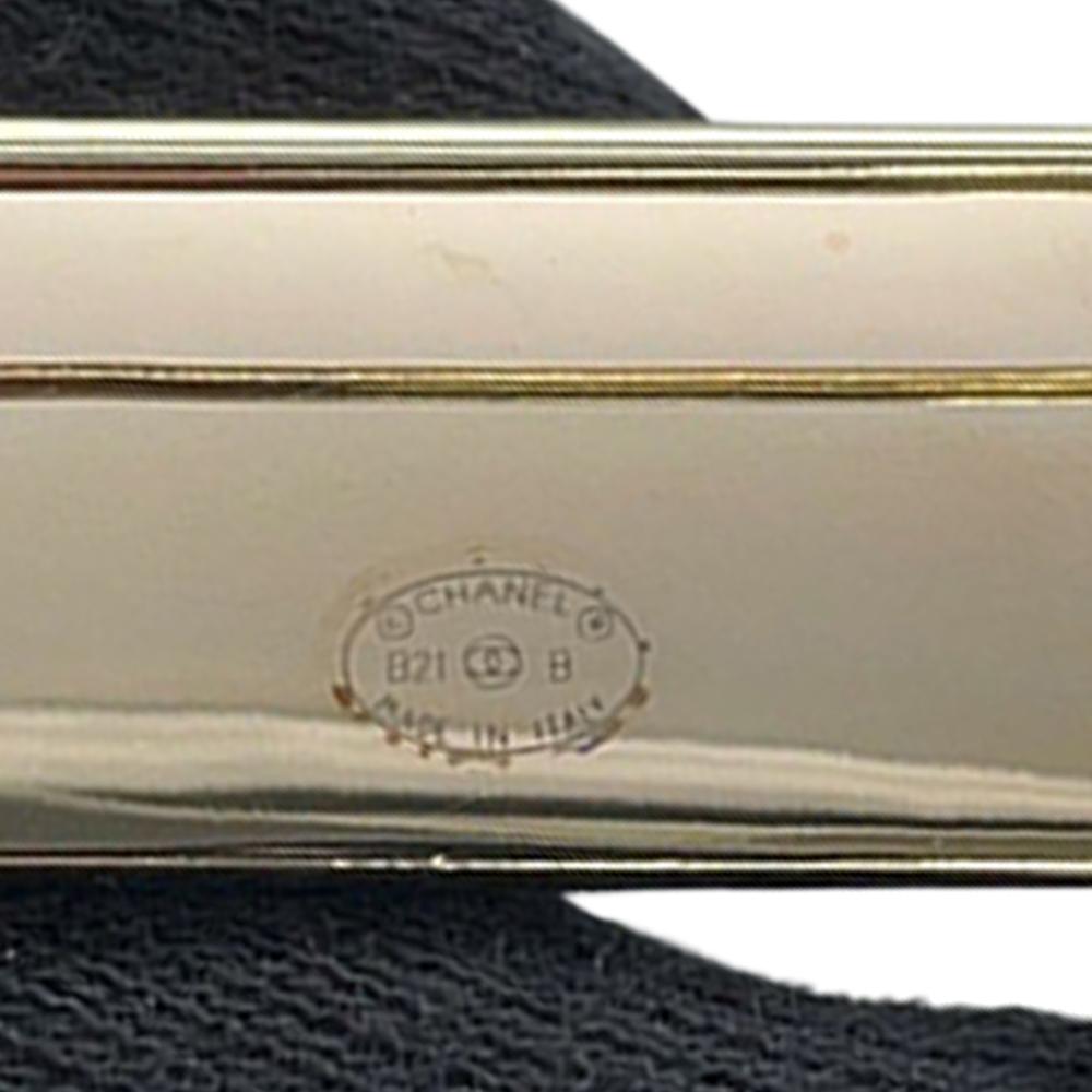 Chanel B Chanel Gold Gold Plated Metal Logo Plate Brooch Italy