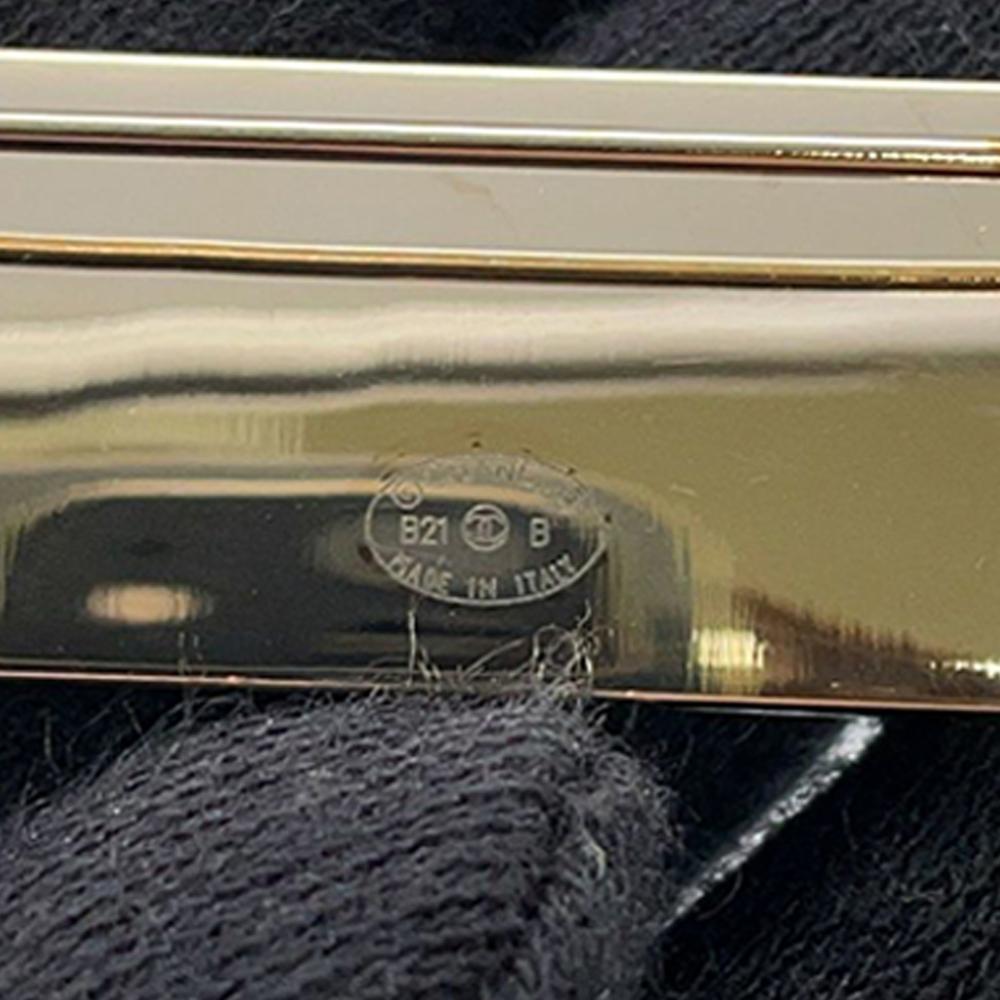 Chanel B Chanel Gold Gold Plated Metal Logo Plate Brooch Italy