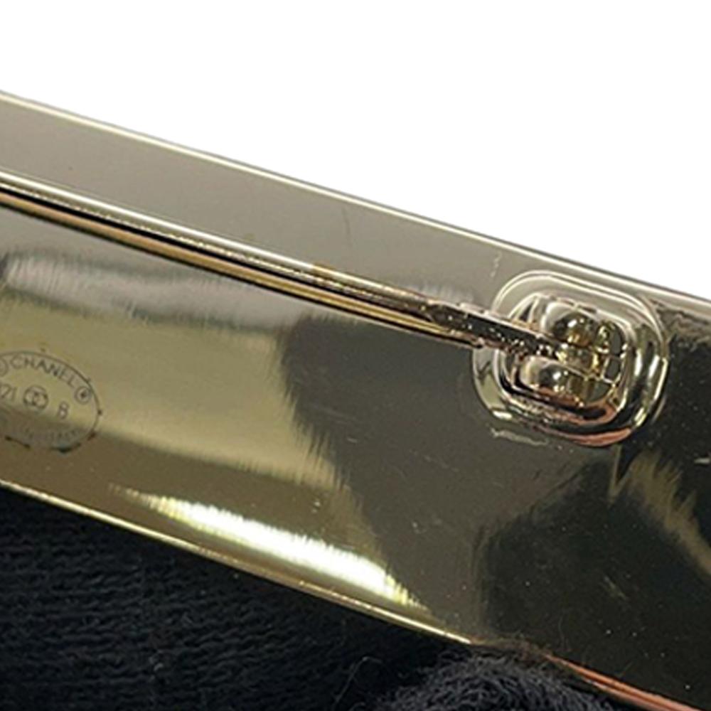 Chanel B Chanel Gold Gold Plated Metal Logo Plate Brooch Italy