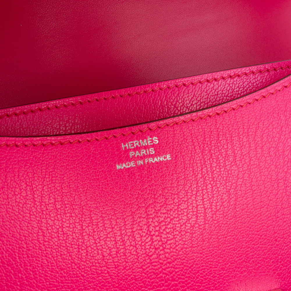 Hermès Constance 18 Chèvre Mysore Leather Shoulder Bag Rose Tyrien