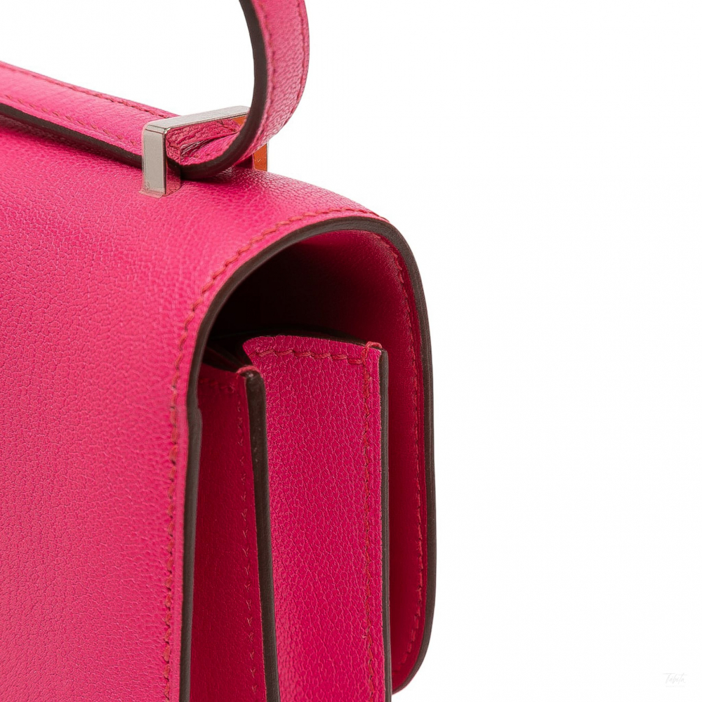 Hermès Constance 18 Chèvre Mysore Leather Shoulder Bag Rose Tyrien