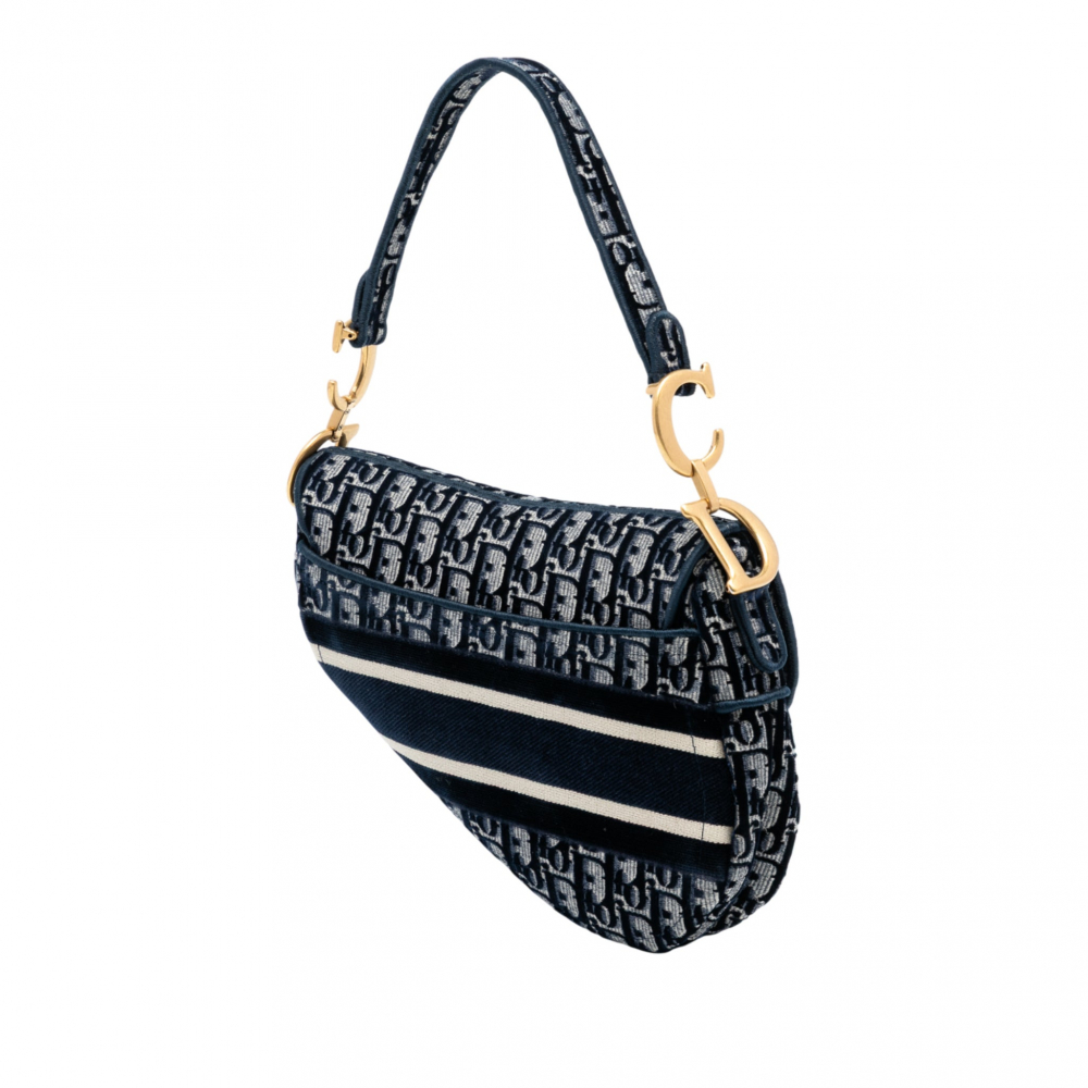 Christian Dior Saddle Canvas No Strap Handbag Blue