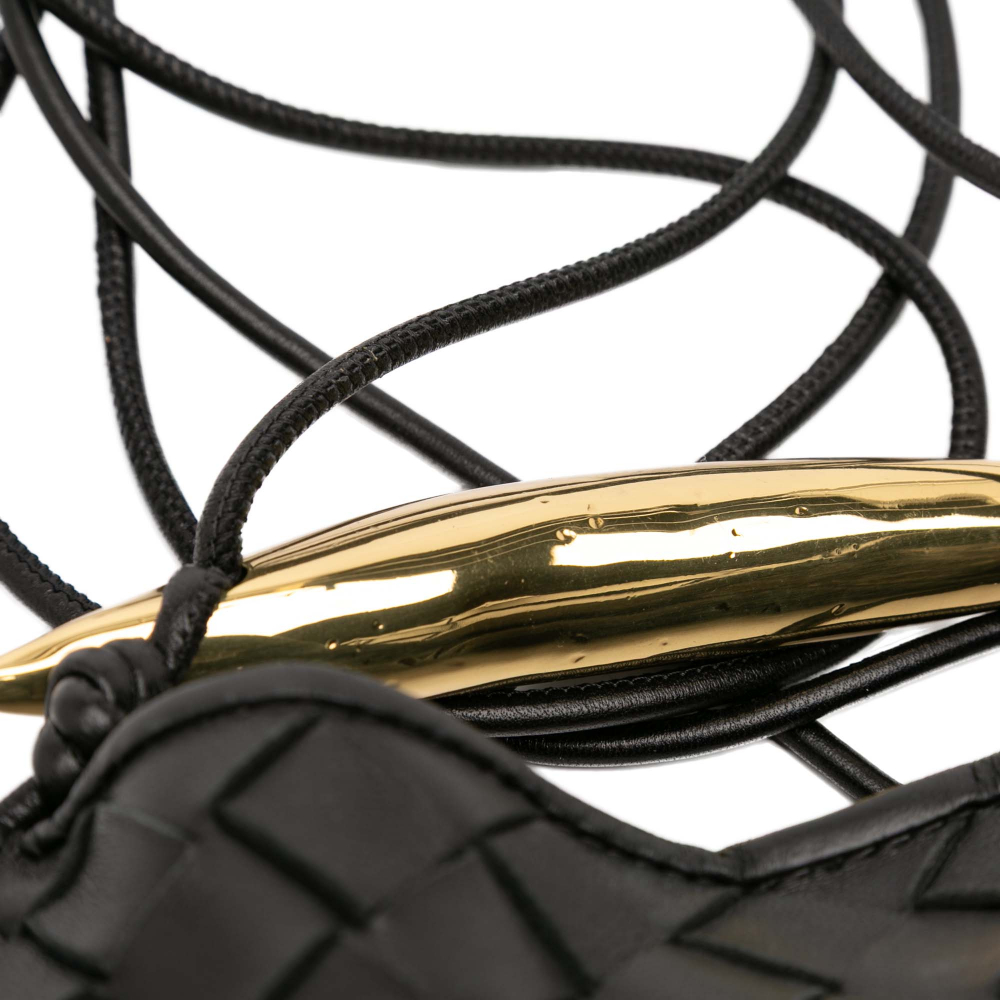 Bottega Veneta Sardine Lambskin Leather Crossbody Black