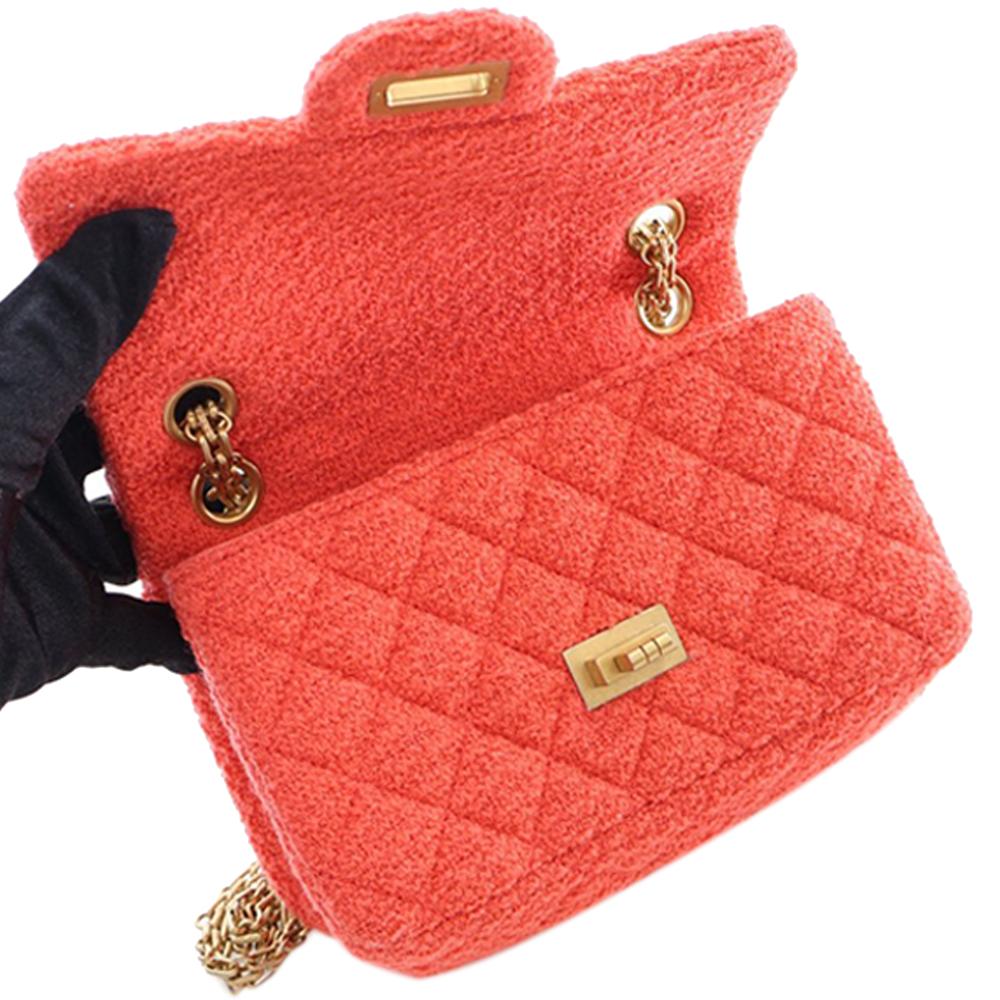 Chanel AB Chanel Red Tweed Fabric Mini Reissue 2.55 Single Flap 224 France
