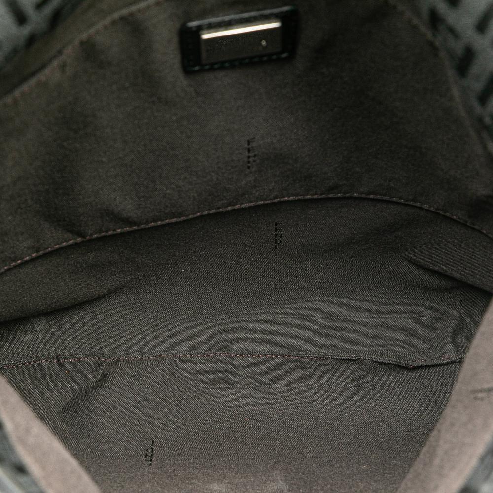 Fendi B Fendi Black Canvas Fabric Zucchino Crossbody Italy