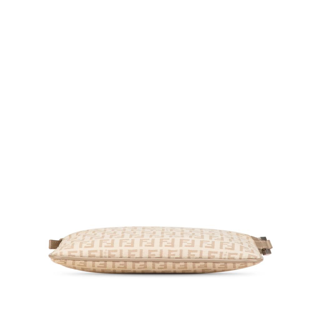 Fendi B Fendi Brown Beige Canvas Fabric Zucchino Crossbody Italy
