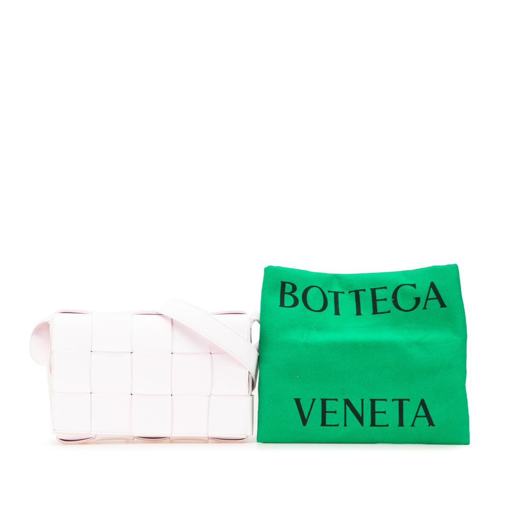 Bottega Veneta B Bottega Veneta Pink Light Pink Nappa Leather Leather Nappa Intrecciato Cassette Crossbody Italy