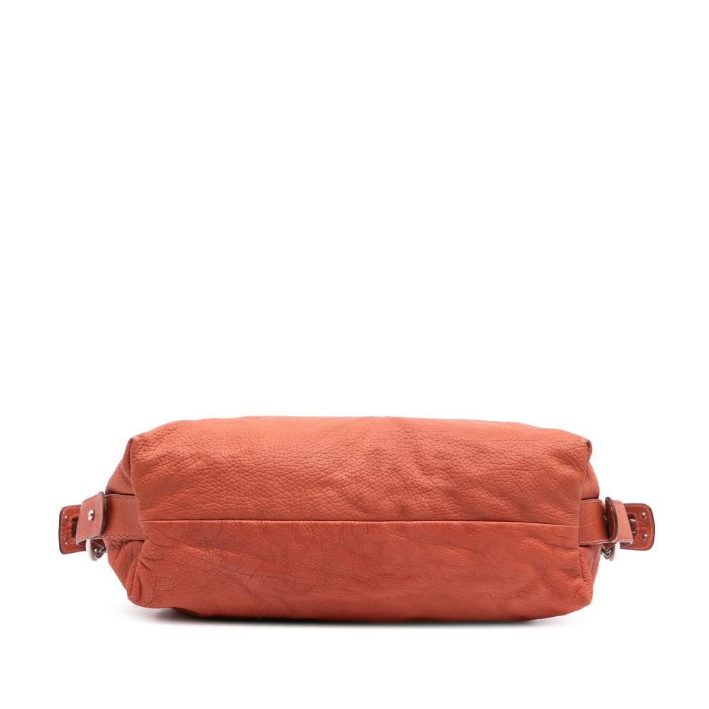 Gucci B Gucci Orange Calf Leather Medium Bamboo Bar Tote Italy