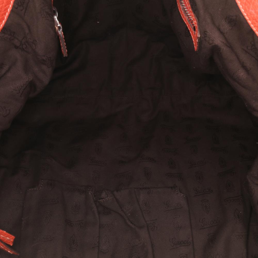 Gucci B Gucci Orange Calf Leather Medium Bamboo Bar Tote Italy