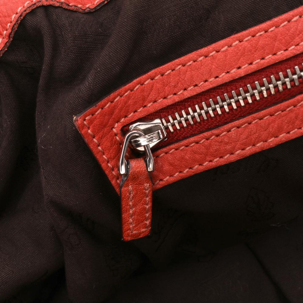 Gucci B Gucci Orange Calf Leather Medium Bamboo Bar Tote Italy