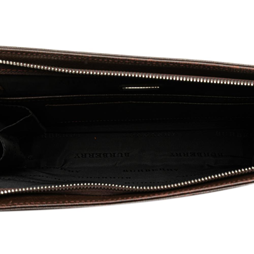 Burberry B Burberry Brown Dark Brown Calf Leather Clutch United Kingdom