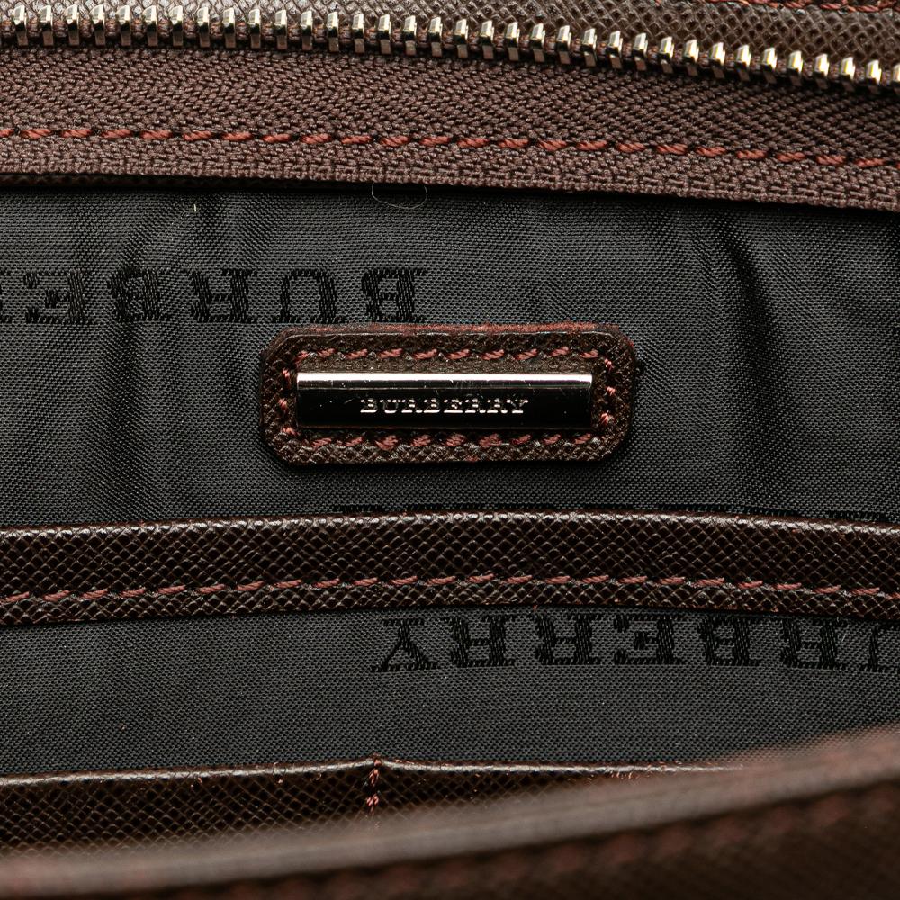 Burberry B Burberry Brown Dark Brown Calf Leather Clutch United Kingdom