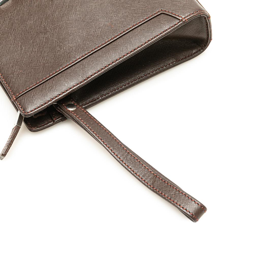 Burberry B Burberry Brown Dark Brown Calf Leather Clutch United Kingdom