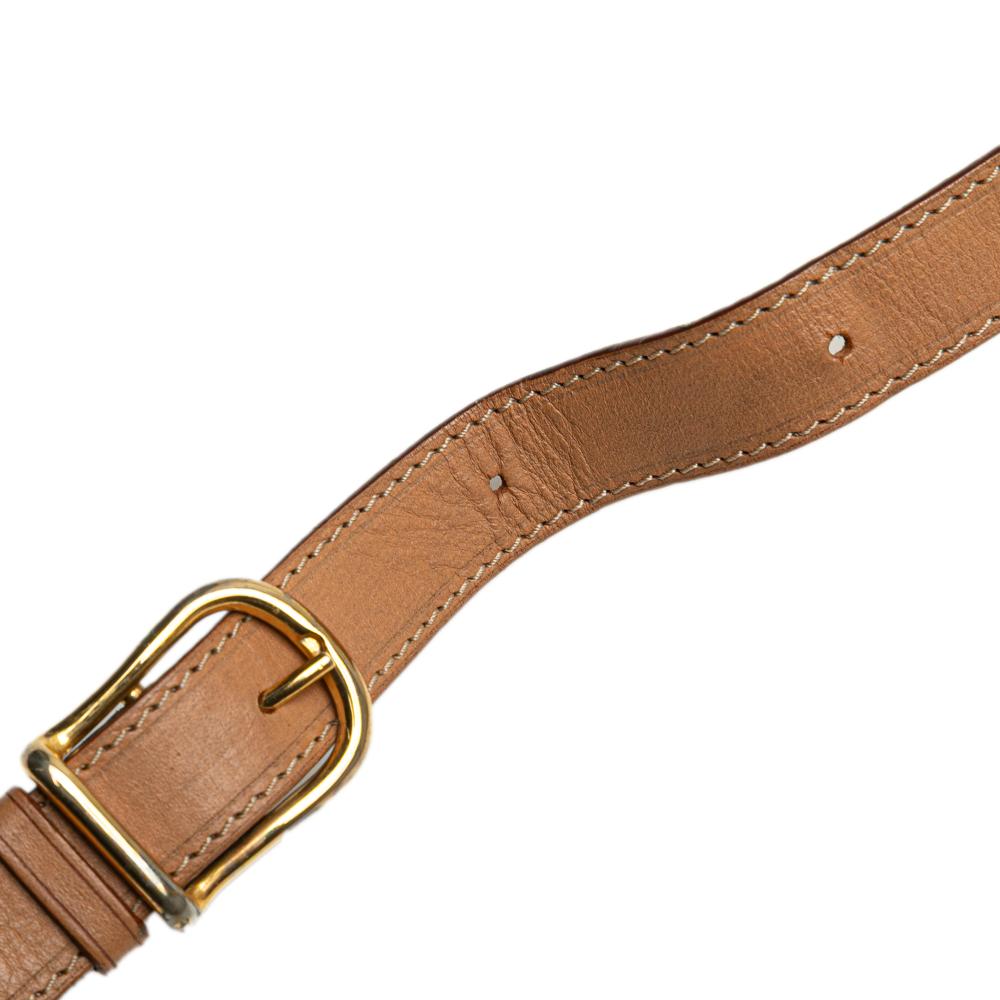 Celine B Celine Brown Coated Canvas Fabric Macadam Crossbody Italy