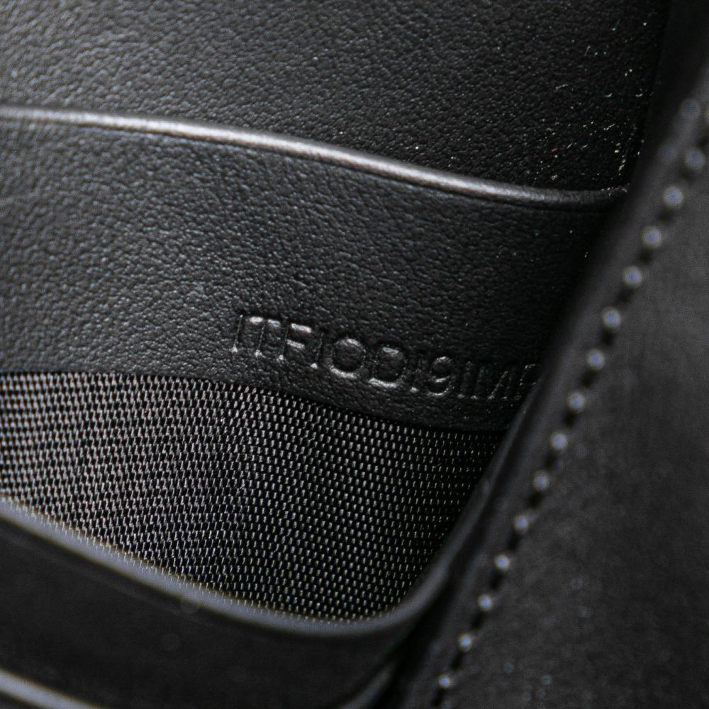 Burberry B Burberry Black Calf Leather Mini TB Monogram Flat Crossbody Italy