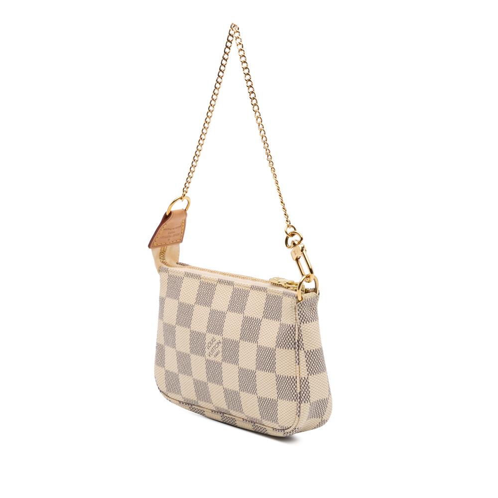 Louis Vuitton AB Louis Vuitton White Damier Canvas Canvas Damier Azur Mini Pochette Accessoires France