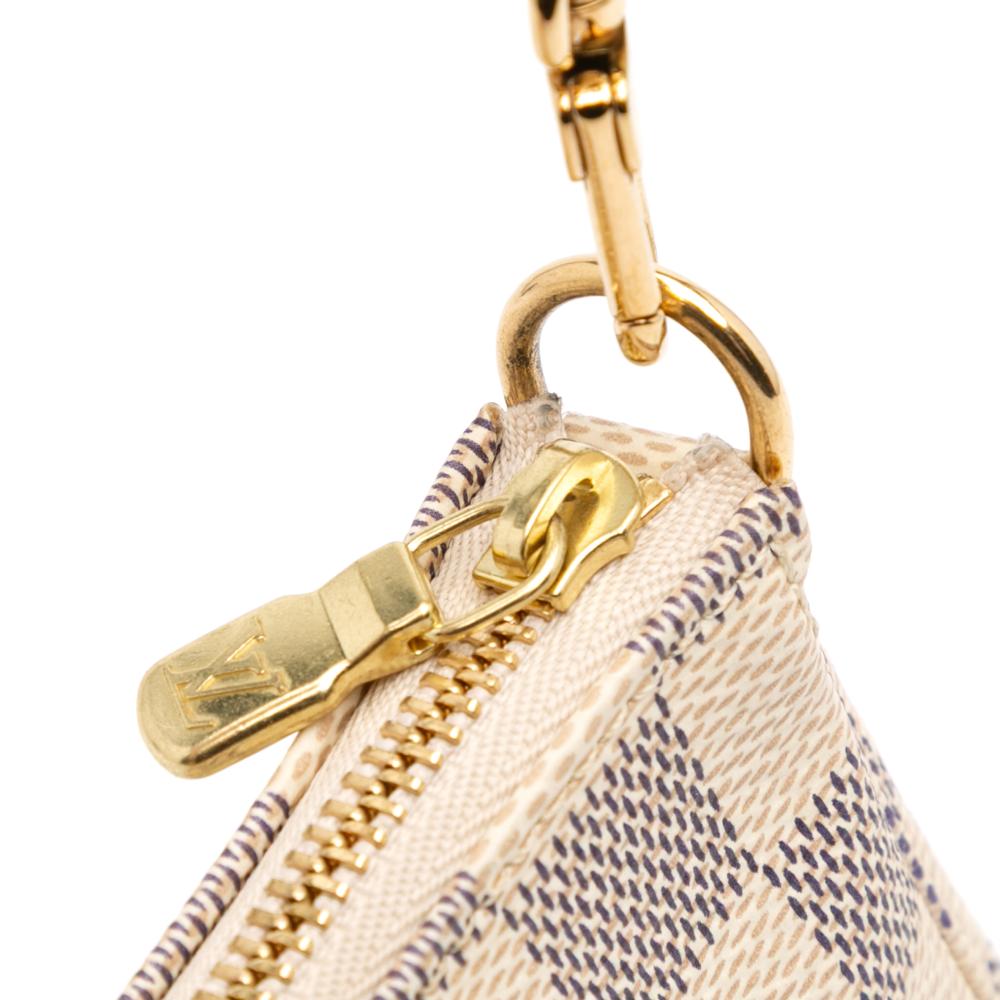 Louis Vuitton AB Louis Vuitton White Damier Canvas Canvas Damier Azur Mini Pochette Accessoires France