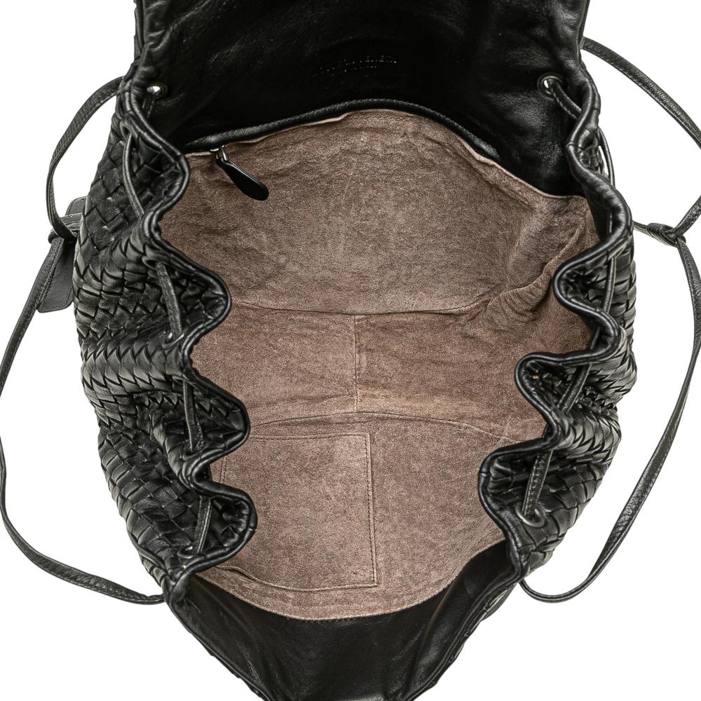 Bottega Veneta B Bottega Veneta Black Nappa Leather Leather Nappa Intrecciato Flap Crossbody Italy