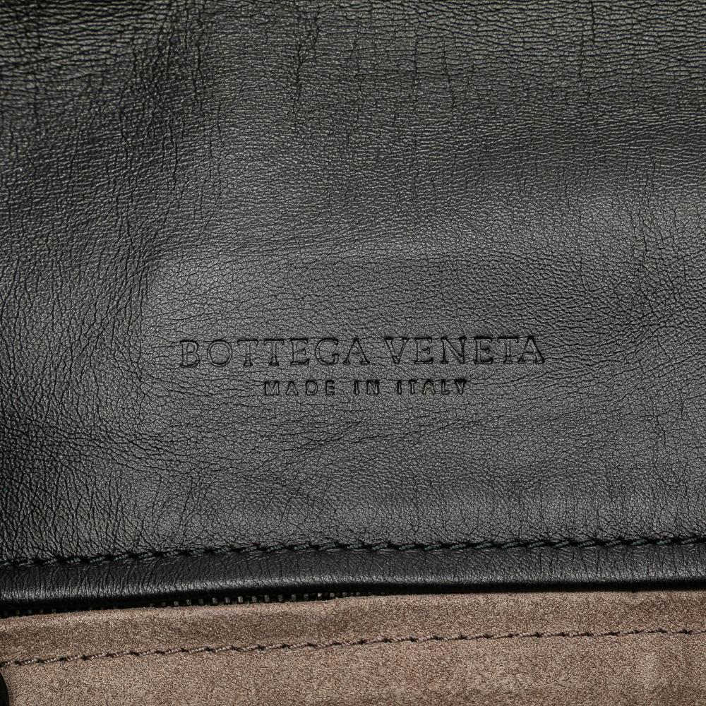 Bottega Veneta B Bottega Veneta Black Nappa Leather Leather Nappa Intrecciato Flap Crossbody Italy