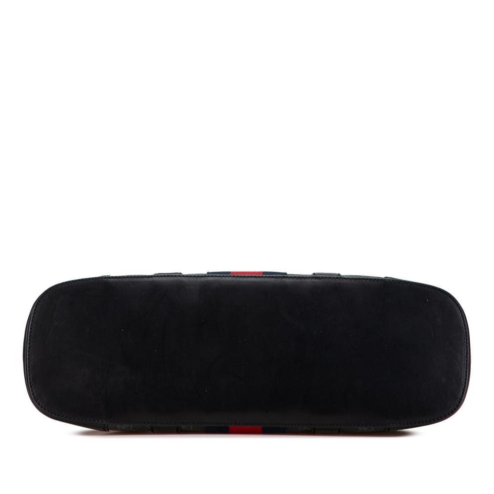 Gucci AB Gucci Black Coated Canvas Fabric Large GG Supreme Web Tote Italy